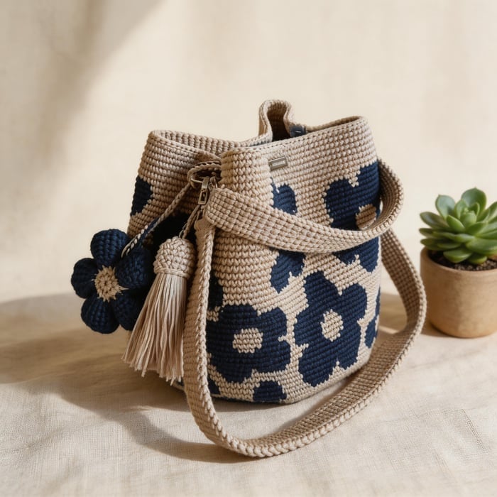 ✨Handmade Crochet Flower Tote 🌼