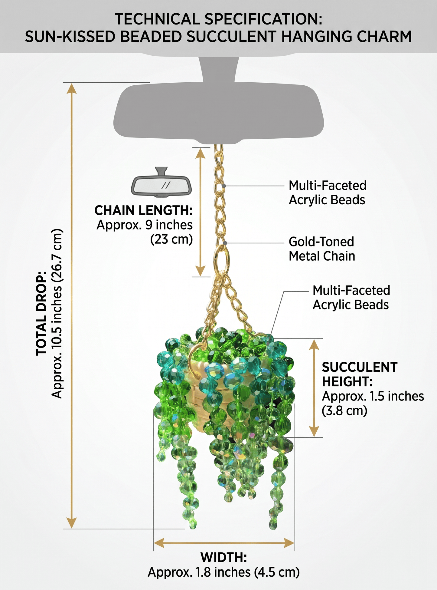 🚗LAST DAY 49%OFF - 🌿Crystal Sun Catcher Succulent Charm – Add Sparkle to Your Car & Space ,A Perfect Gift for Car & Home Lovers
