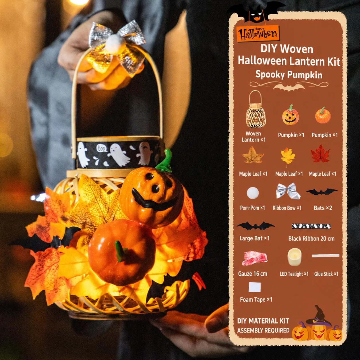 🎃DIY Light-Up Halloween Trick-or-Treat Basket Kit👻 Let Kids Create the Basket They’ll Proudly Carry on Halloween Night! ✨