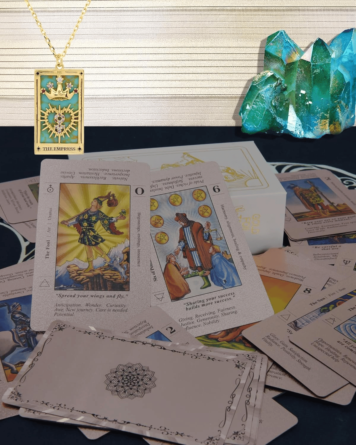 🎨New 2026✨Rose Gold Tarot Cards with Guide Book Waterproof Wrinkle Resistant Foil Tarot Deck for Beginners Includes Chakras Planets Zodiac Signs Elements & Affirmations