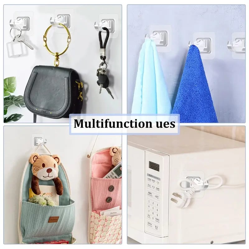 🚪8PCS Curtain Rod Brackets with Clips – Transparent Drapery Hooks