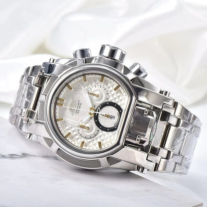 Men's Heavy-Duty Oversized Dial Gold Tactical ⚓ Adventure Watch - Built-in 🧭 Navigation Compass