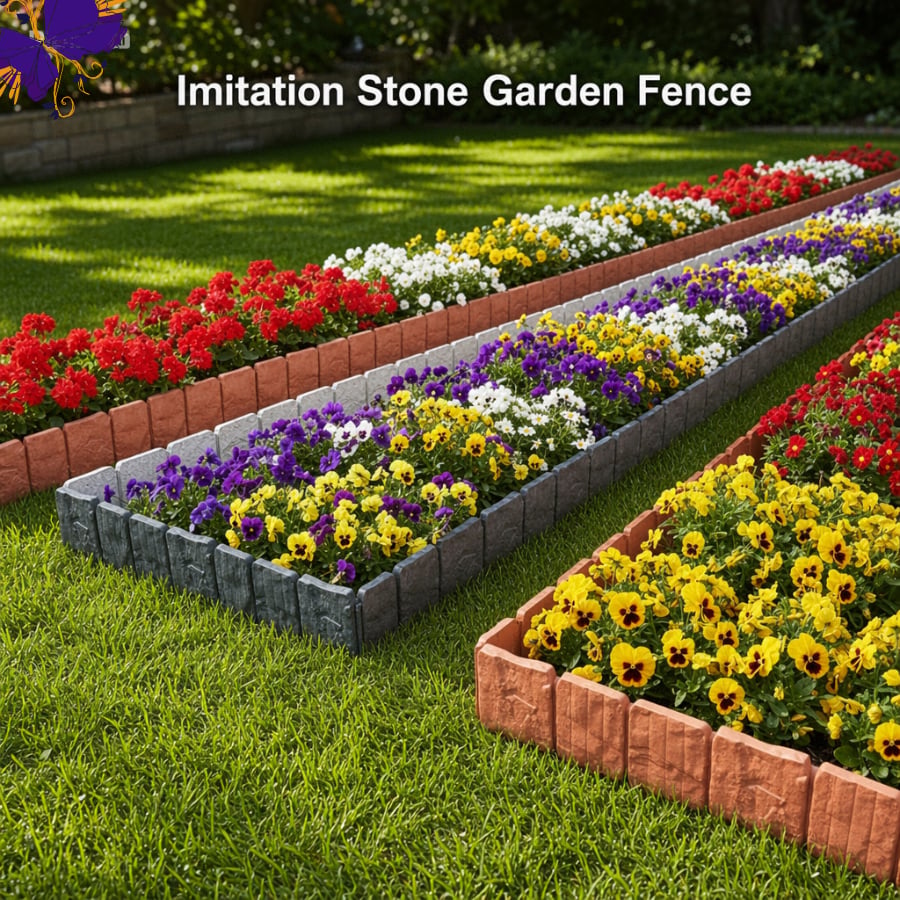 🔥Last Day: 49% OFF🔥Imitation Stone Garden Fence 🪨 | DIY Garden Edging Border 🌻🛠️