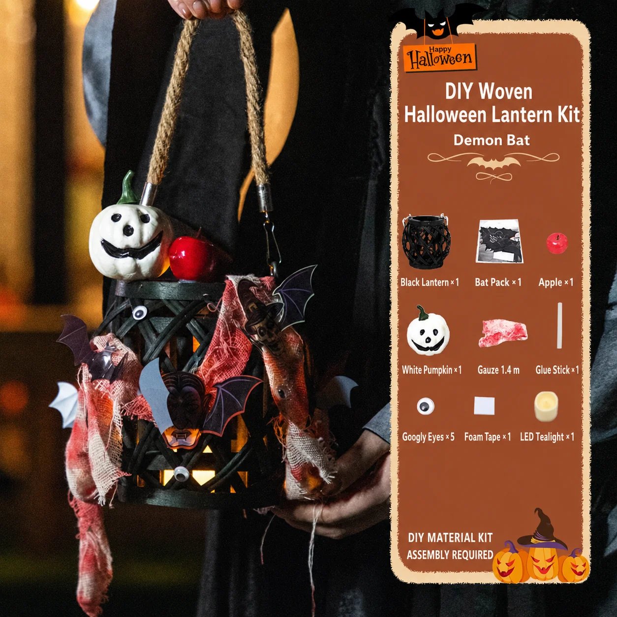 🎃DIY Light-Up Halloween Trick-or-Treat Basket Kit👻 Let Kids Create the Basket They’ll Proudly Carry on Halloween Night! ✨
