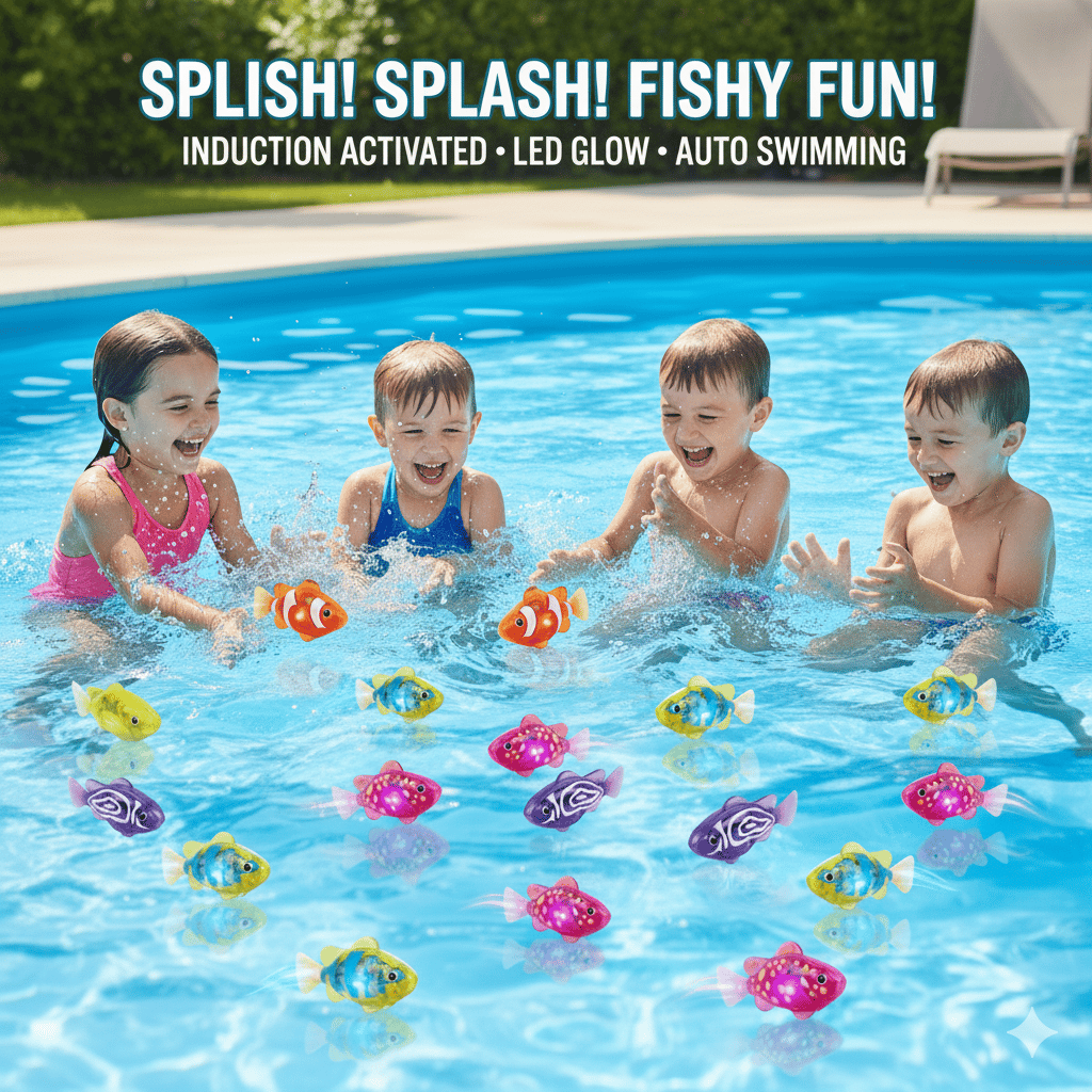 🔥🔥🛁✨Electronic Pet Fish Bath Toy | LED Light Up | Auto-Swimming Bath Toy🐠💦