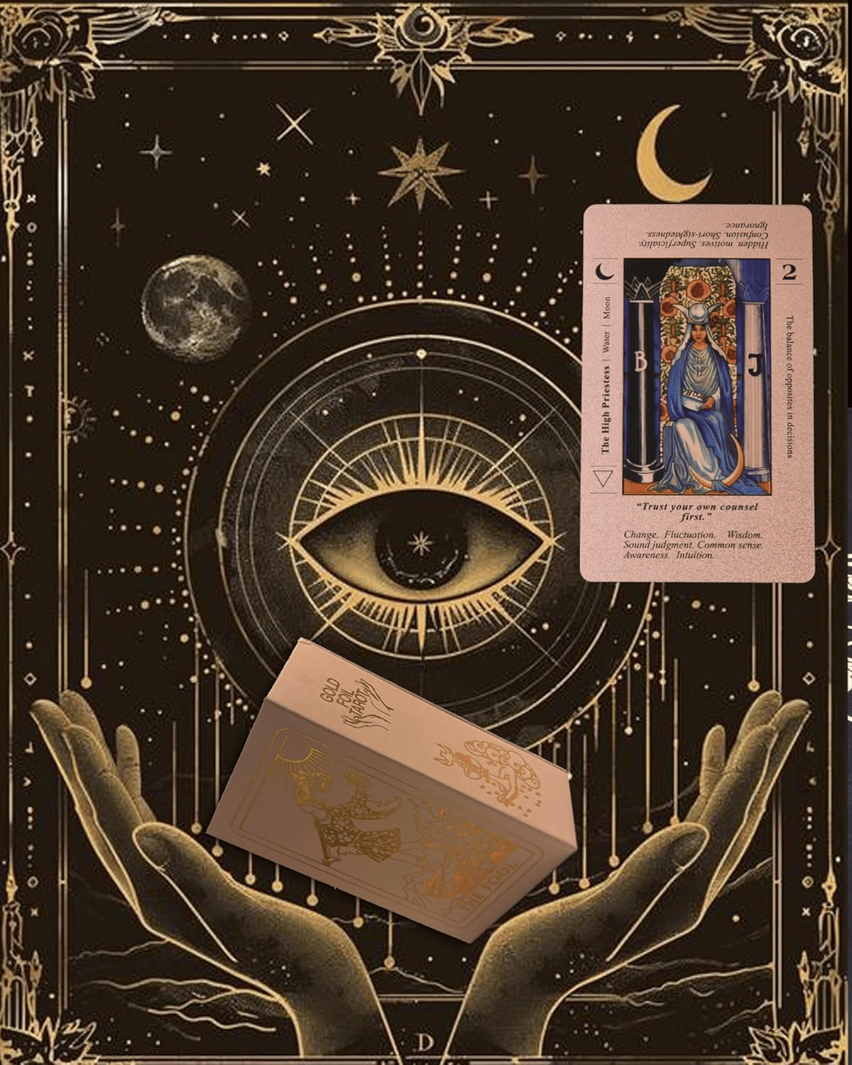 🎨New 2026✨Rose Gold Tarot Cards with Guide Book Waterproof Wrinkle Resistant Foil Tarot Deck for Beginners Includes Chakras Planets Zodiac Signs Elements & Affirmations