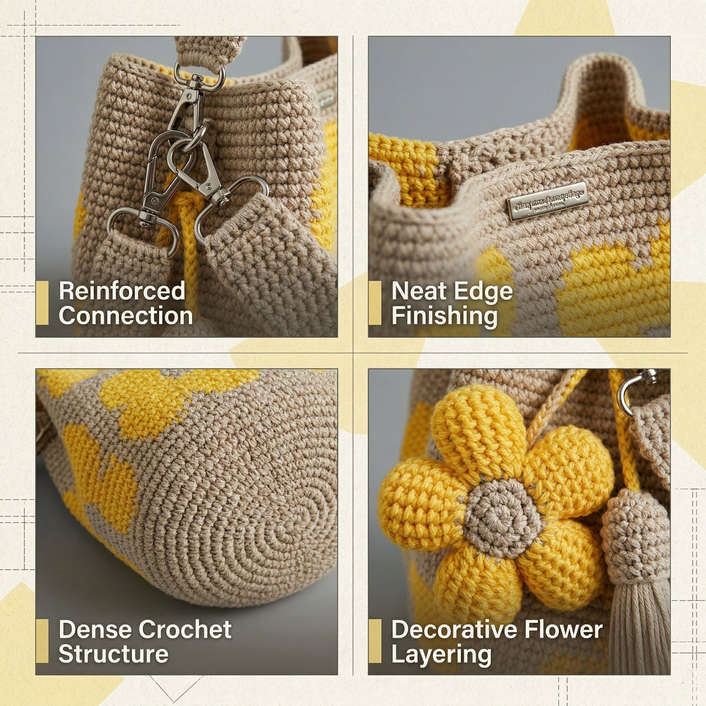 ✨Handmade Crochet Flower Tote 🌼