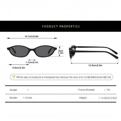 😎 Summer Trend Retro Oval Sunglasses 🕶️ 3 PCS Women's 90s Cat Eye Sunnies, Lightweight Narrow Shades with UV Protection, Vintage Rich Girl Trendy Eyewear