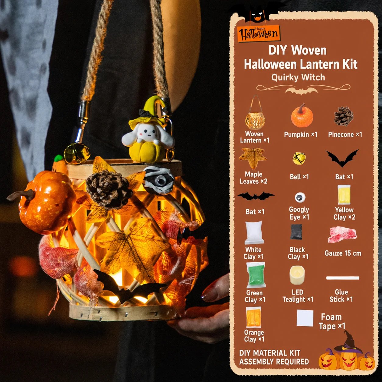 🎃DIY Light-Up Halloween Trick-or-Treat Basket Kit👻 Let Kids Create the Basket They’ll Proudly Carry on Halloween Night! ✨