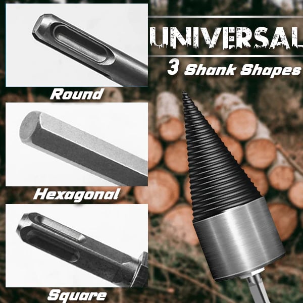 🔥 LAST DAY 49% OFF | Heavy-Duty Firewood Splitting Drill Bit Set - Split Firewood with Less Swinging and Strain💪