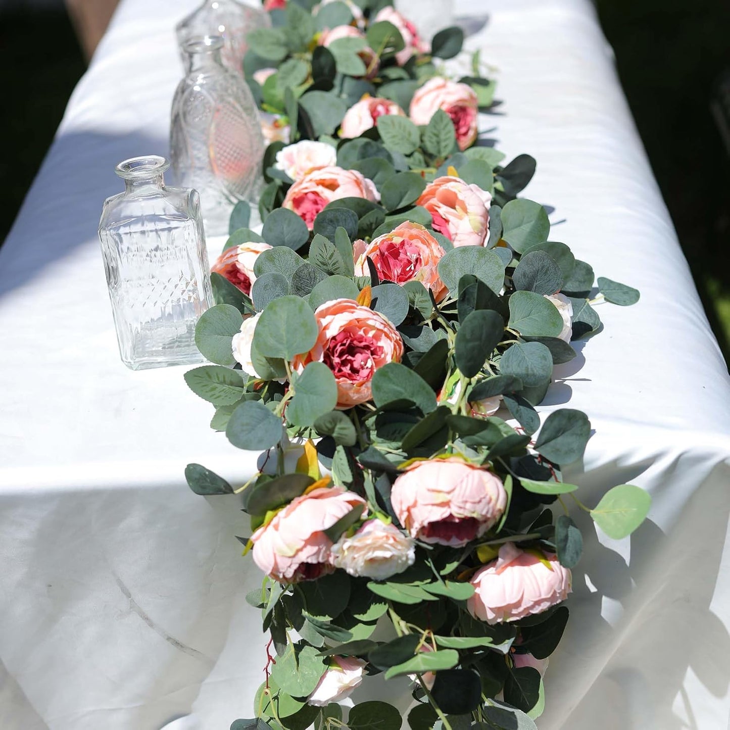 ✈️Free Shipping🌹Artificial Flowers Garland Spring Eucalyptus Garland Vintage Fake Flower Peony Rose Vine Greenery (2pcs)🦋