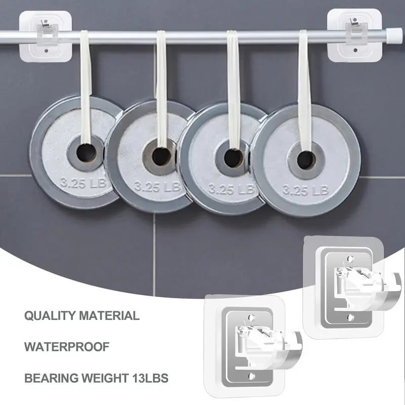 🚪8PCS Curtain Rod Brackets with Clips – Transparent Drapery Hooks