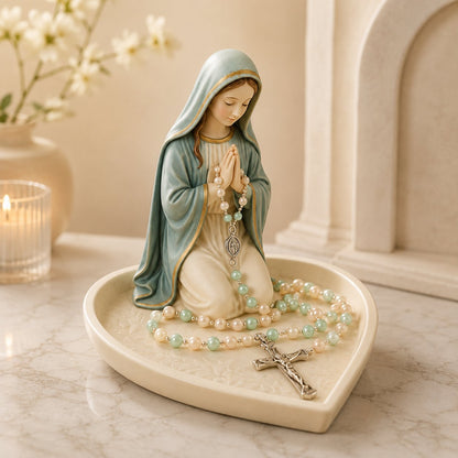 ✝️ Last Day 50% OFF - Graceful Faith Virgin Mary Ceramic Rosary Holder Keepsake Tray