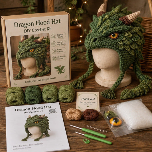 🔥Last Day 49% OFF - 🧵Fantasy Hood Hat DIY Crochet Kit – Create Your Own Magical Wearable Character Hat