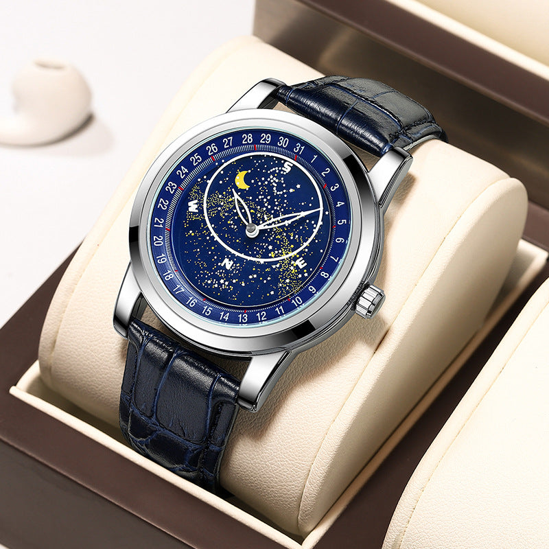 🔥New Launch Special: 49% Off -- Men's Fashion Fully Automatic Mechanical Watch with Rotating Starry Sky Dial — Waterproof & Luminous