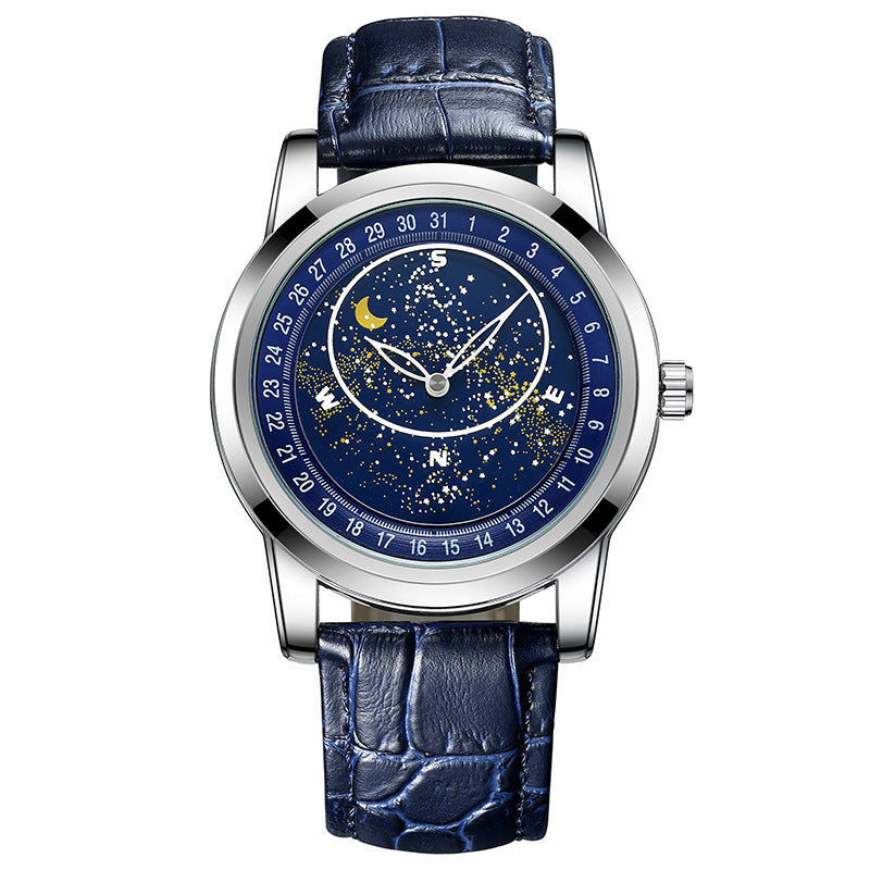 🔥New Launch Special: 49% Off -- Men's Fashion Fully Automatic Mechanical Watch with Rotating Starry Sky Dial — Waterproof & Luminous