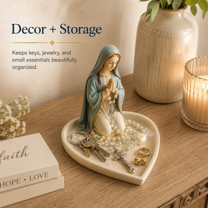 ✝️ Last Day 50% OFF - Graceful Faith Virgin Mary Ceramic Rosary Holder Keepsake Tray