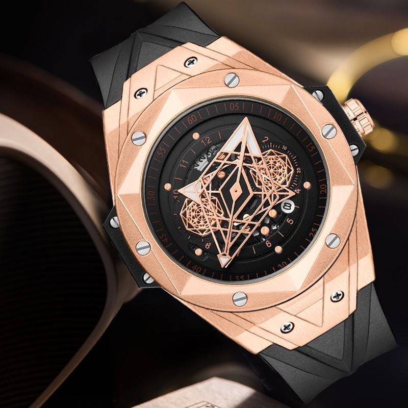 Men's watch without hands, black hole technology sense, luminous and waterproof