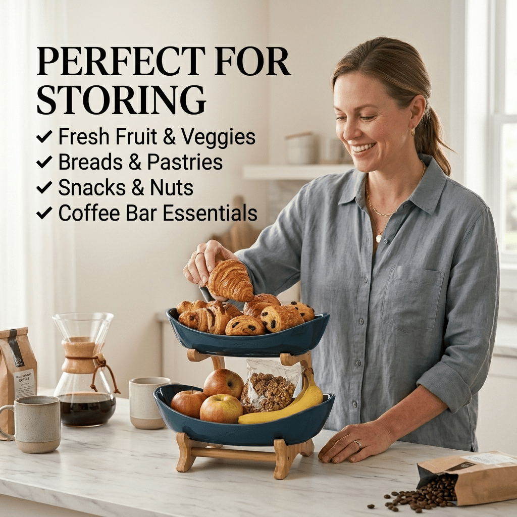 🔥Last Day 50% OFF🍓2-Tier / 3-Tier Fruit Basket, Countertop Fruit Bowl(Includes Stand