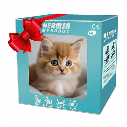 Interactive Robot Cat – Realistic Plush Pet That Walks, Barks & Wags Its Tail 🐱