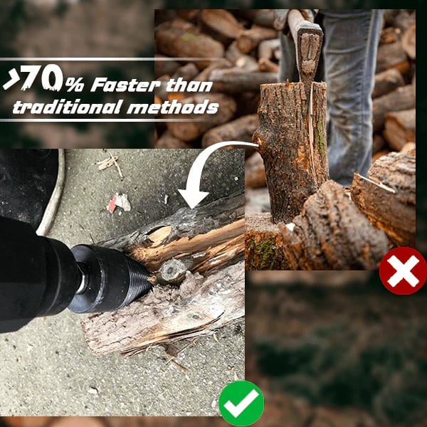 🔥 LAST DAY 49% OFF | Heavy-Duty Firewood Splitting Drill Bit Set - Split Firewood with Less Swinging and Strain💪