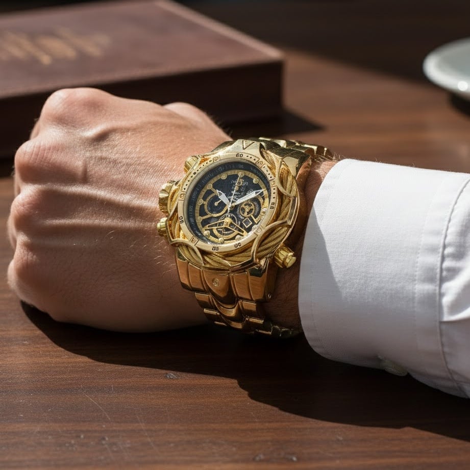 ⌚Men's Oversized Dial Stainless Steel Bracelet Sports Watch