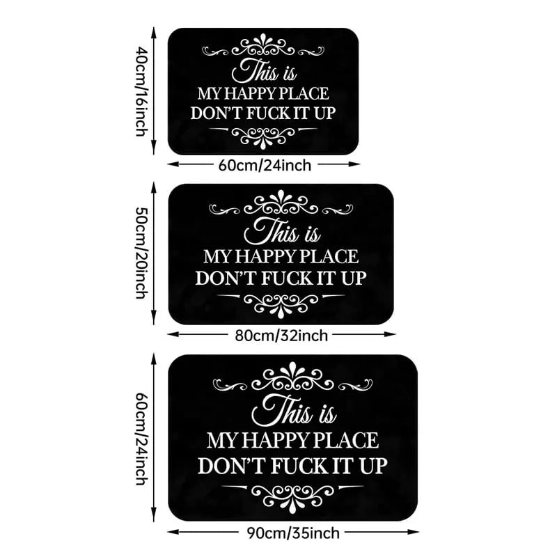 Funny “This Is My Happy Place Don’t F*ck It Up” Flannel Doormat🤣