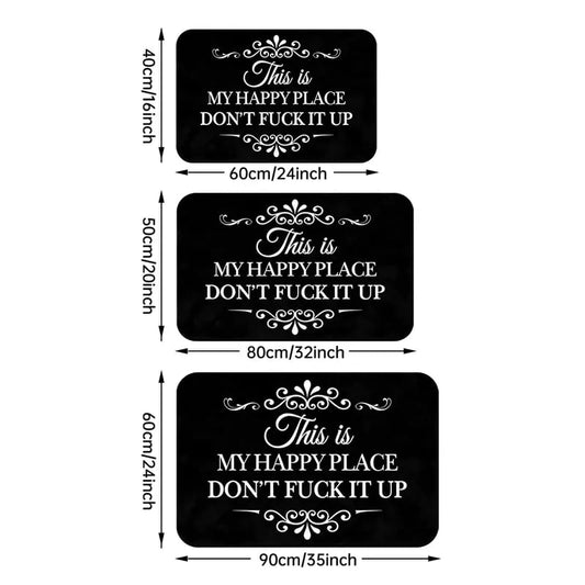 Funny “This Is My Happy Place Don’t F*ck It Up” Flannel Doormat🤣