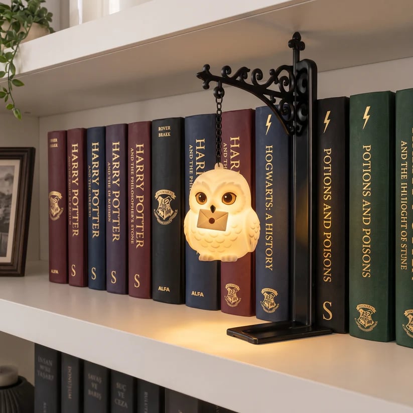 🦉Enchanted Hanging Owl Bookshelf Light – Glowing Book Nook Decor for Readers📖✨