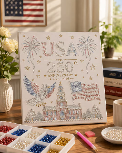 🔥LAST DAY 49% OFF - 🇺🇸 USA 250th Anniversary DIY Pearl Painting Kit ✨❤️‍🔥
