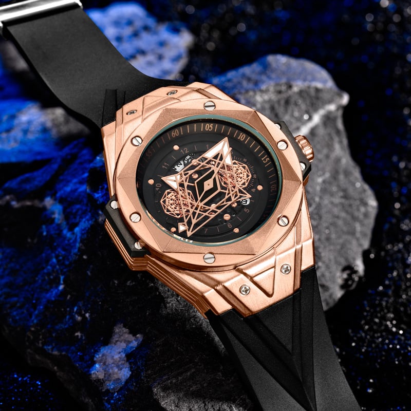 Men's watch without hands, black hole technology sense, luminous and waterproof