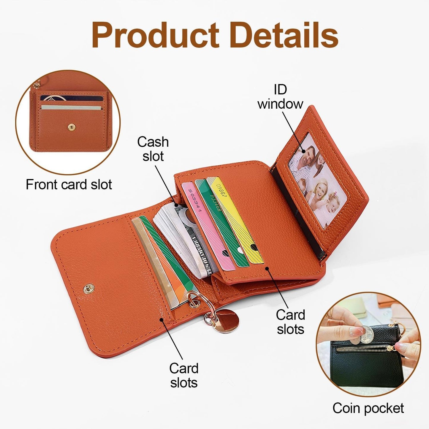🔥LAST DAY 49% OFF- RFID Short Wallets for Women – Fashionable Card Holder with Key Ring & Coin Purse