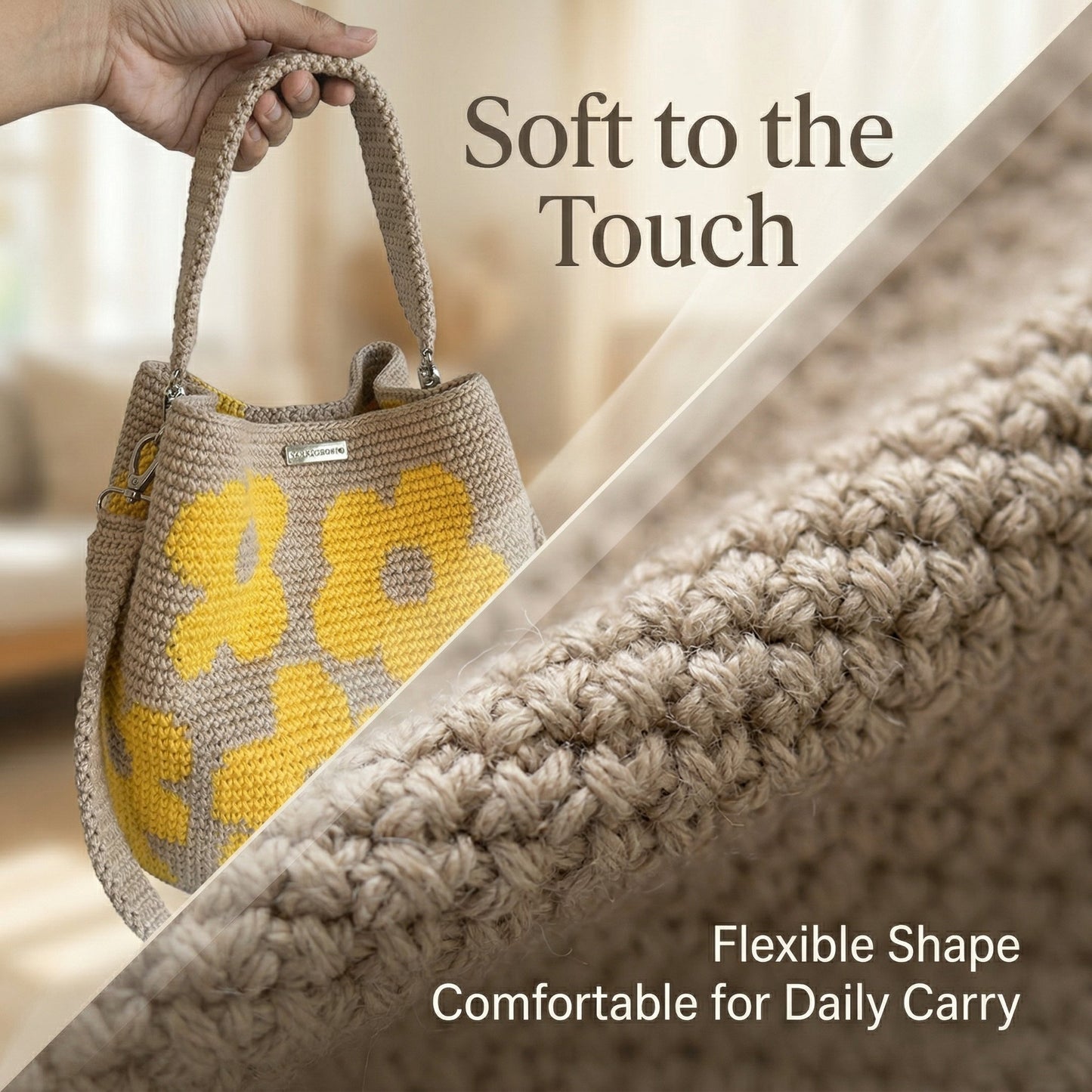 ✨Handmade Crochet Flower Tote 🌼